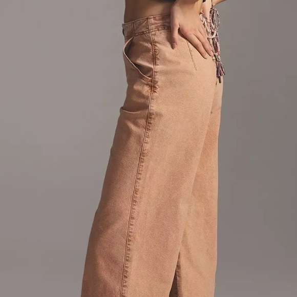 Pilcro by Anthropologie Sailer Wide Leg Pants with Lace Up Back - Picture 4 of 7